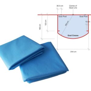 Goal crease marking kit, made of paper fabric