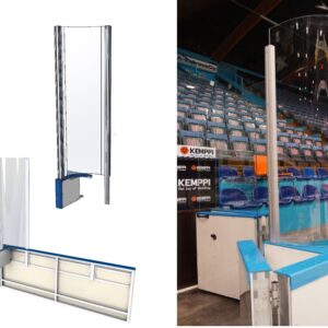 Jälkiasennettava kaareva päätesuoja